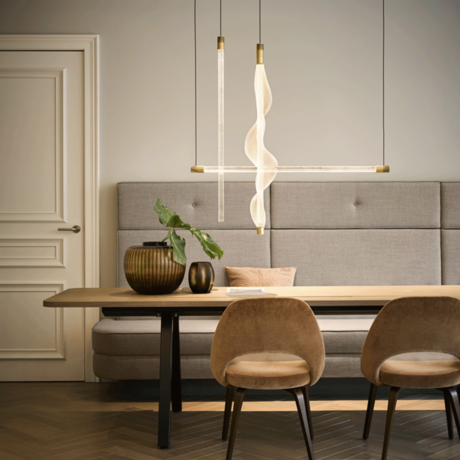 Vapour pendant Horizontal Gold